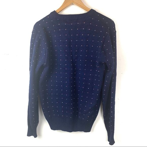 Vintage Men’s The Broadway V Neck Blue Sweater Size Medium - Picture 2 of 3